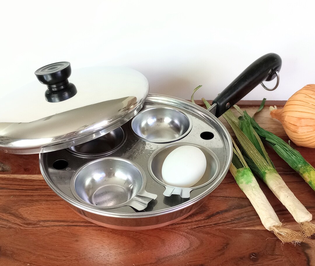 Revere Ware Egg Poacher Skillet Copper Bottom 8 Inch Frying Pan, Pre