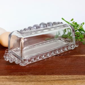 Imperial Glass Candlewick Butter Dish, Bubble Edge Knob Pattern