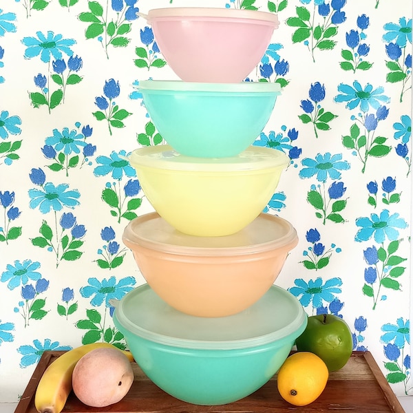 Bols à mélanger Tupperware Wonderlier, ensemble de contenants de rangement Tupper Ware Rainbow Pastel