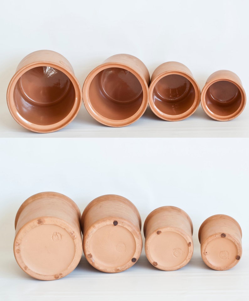 Vintage Italian Terracotta Kitchen Canisters Himark Italy Etsy