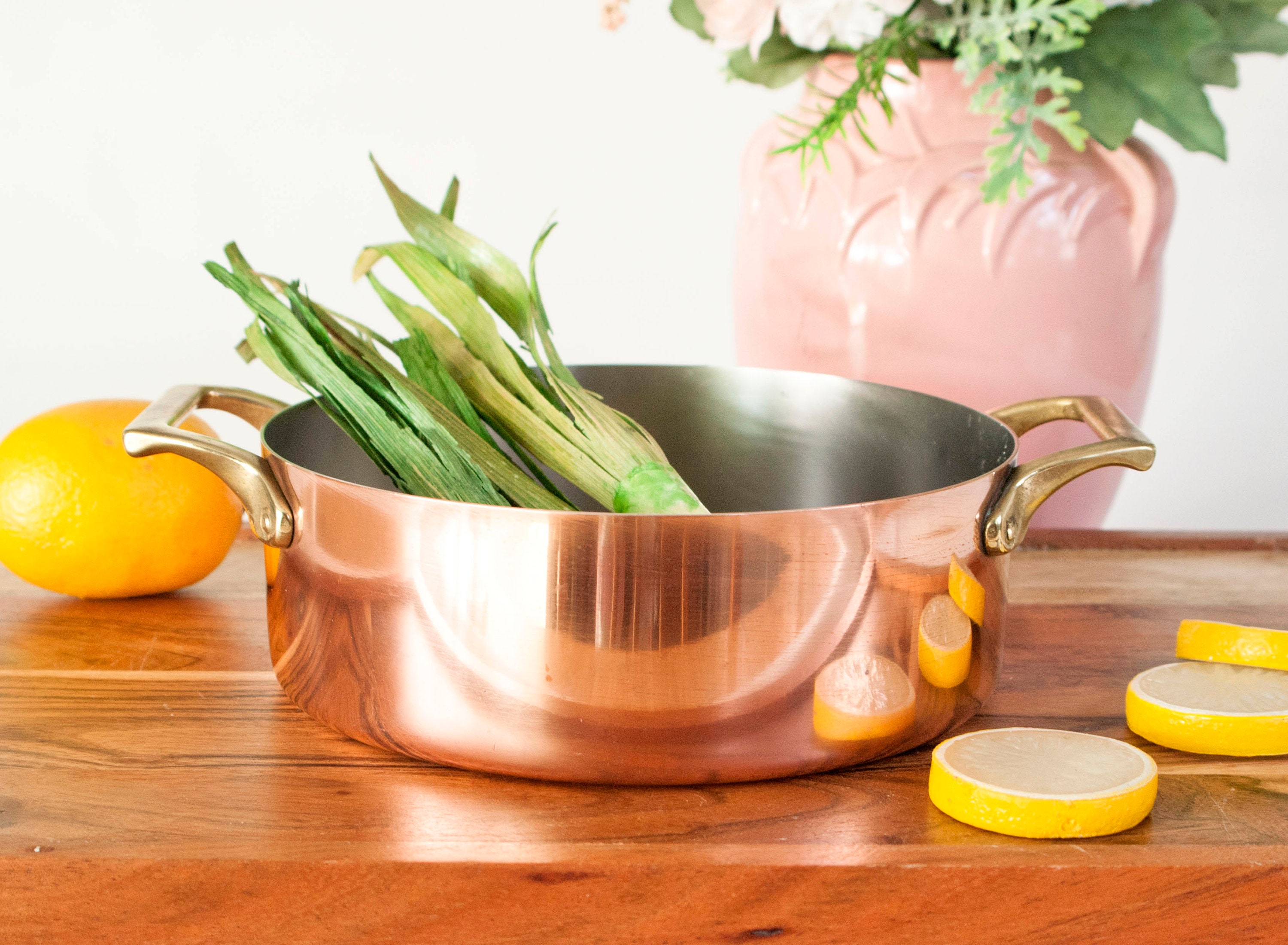 Vintage Revere Ware Copper Bottom Pots Pans Teapot Kitchen Cookware -   Log Cabin Decor