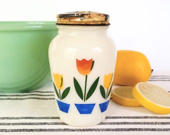 Vintage Fire King Tulip Pattern 3-piece Set – Greaser, Salt
