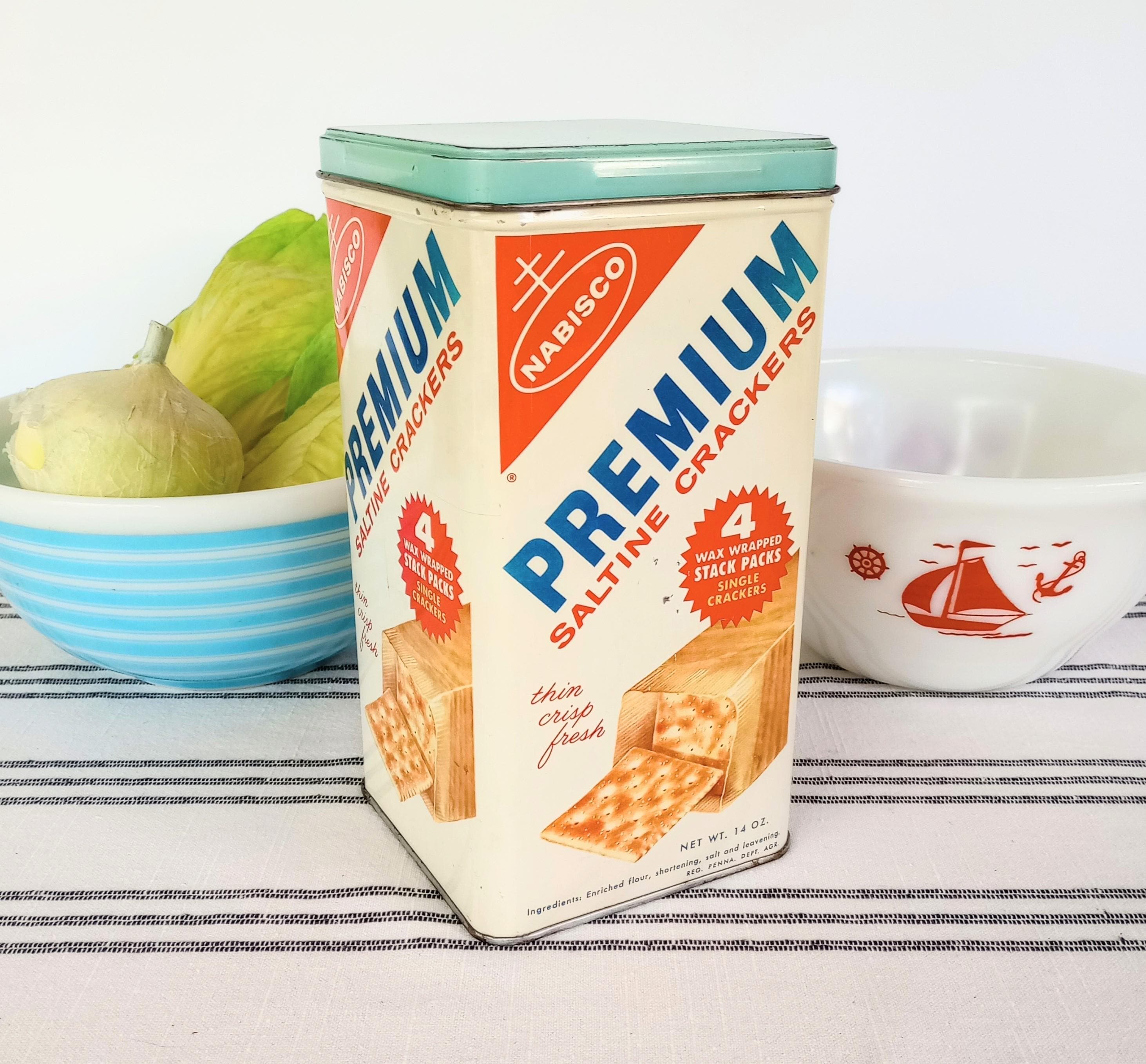 TIN缶　NABISCO　クラッカー　アンティーク　ヴィンテージ Vintage Nabisco Saltine Cracker Tin Storage Box – Retro Kitchen