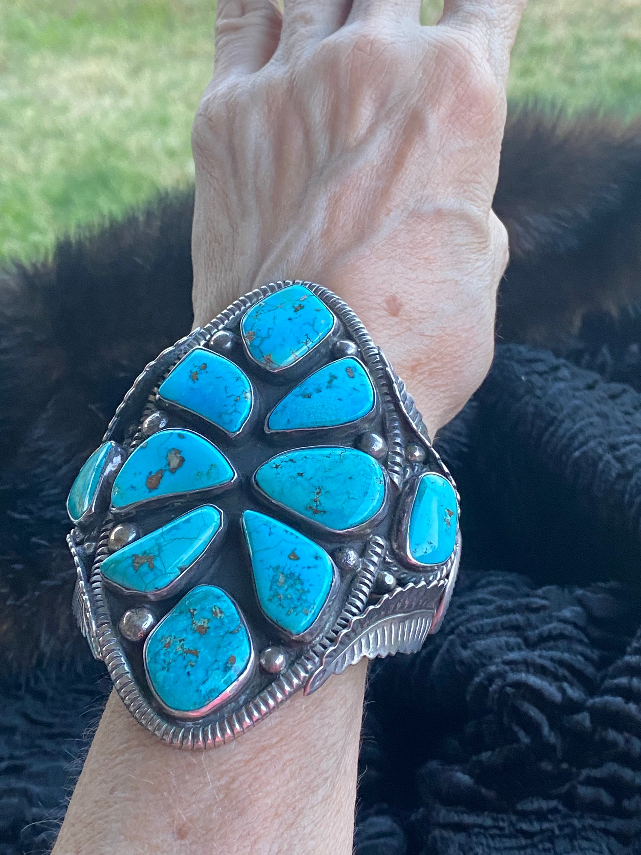 Rare Slithering Snake Vintage Native American Navajo Royston Turquoise Sterling Silver Bracelet Rare Slithering Snake Vintage Native American Navajo Royston Turquoise Sterling Silver Bracelet