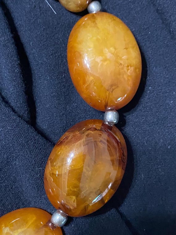 Elegant and Huge Fossilized Tree Sap beads with c… - image 5