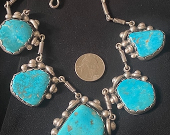 Important Sherm Isa Royston Turquoise Vintage Native American Jewelry Navajo Sterling Silver Brick Ring Important Sherm Isa Royston Turquoise Vintage Native American Jewelry Navajo Sterling Silver Brick Ring