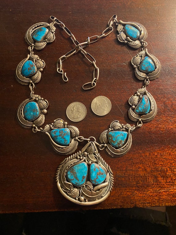 Gorgeous Native American Sterling Silver Royston … - image 2