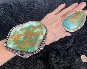 Exquisite Huge Navajo Coral Native American Sterling Silver Bracelet Exquisite Huge Navajo Coral Native American Sterling Silver Bracelet