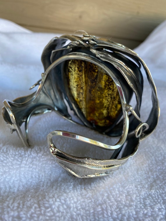 227 gram Cuff Bracelet - Brutalist Style Vintage … - image 7