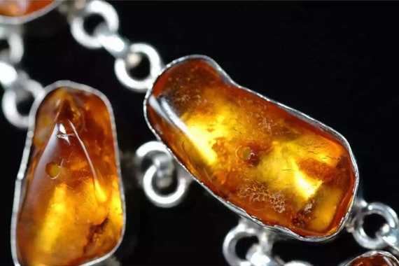 Lovely Vintage Sterling Silver Amber Waterfall   … - image 5