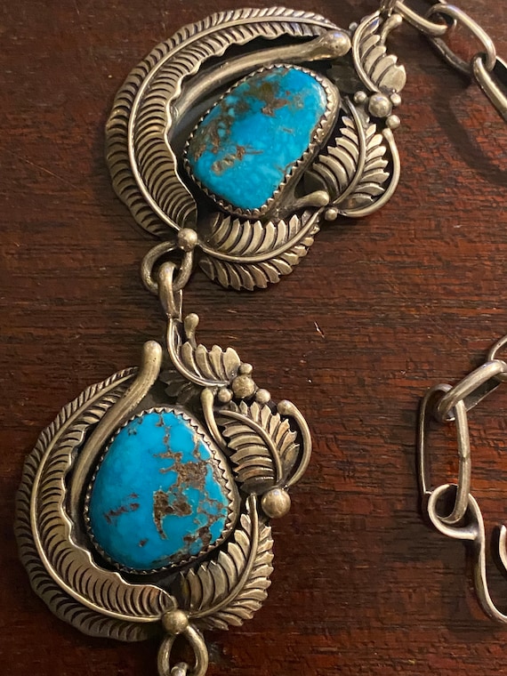 Gorgeous Native American Sterling Silver Royston … - image 3