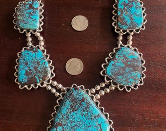 Important Sherm Isa Royston Turquoise Vintage Native American Jewelry Navajo Sterling Silver Brick Ring Important Sherm Isa Royston Turquoise Vintage Native American Jewelry Navajo Sterling Silver Brick Ring