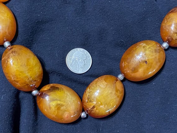 Elegant and Huge Fossilized Tree Sap beads with c… - image 4