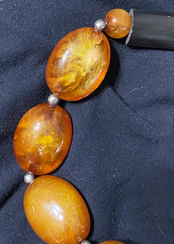 Elegant and Huge Fossilized Tree Sap beads with c… - image 3