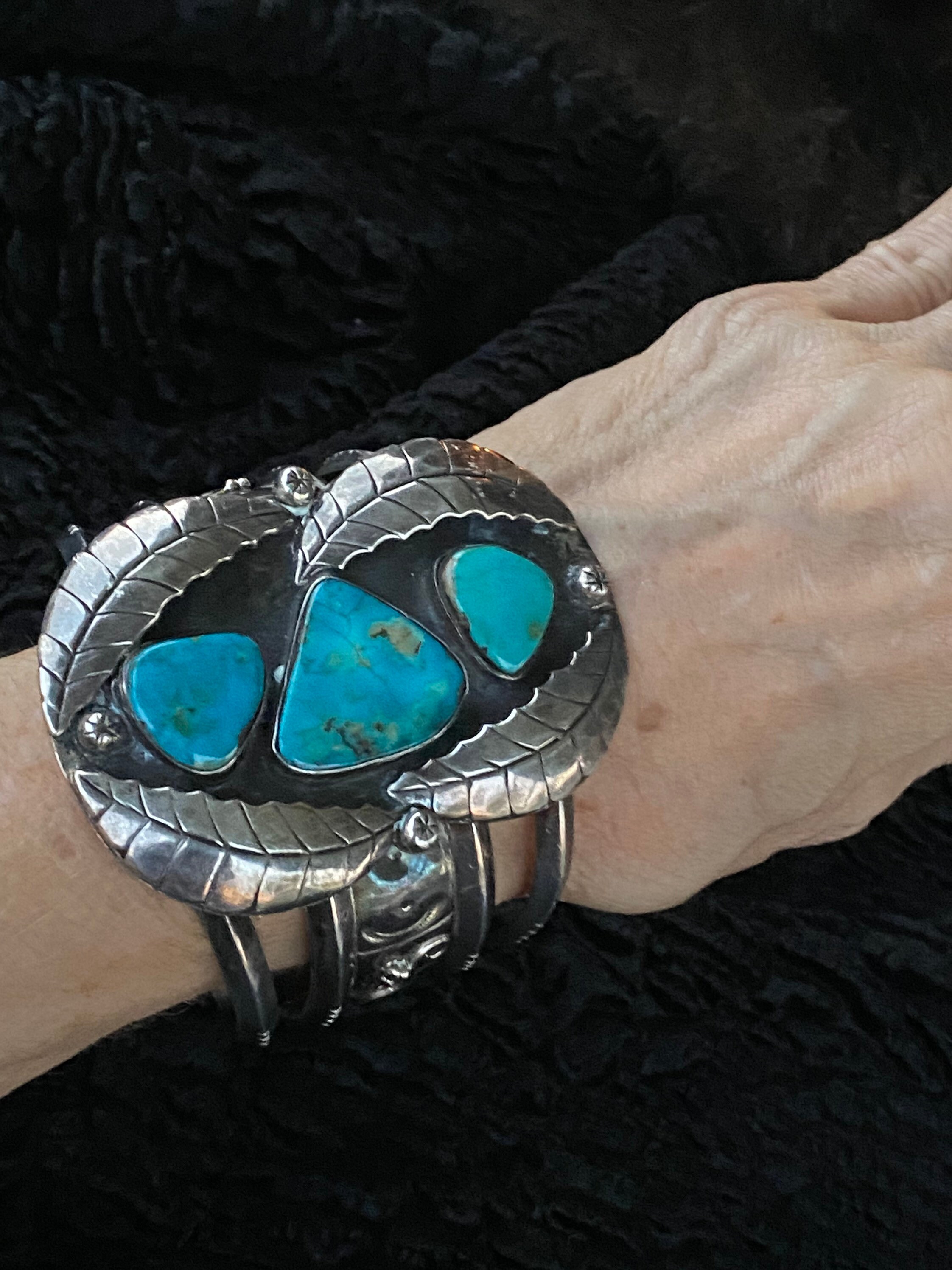 Important Sherm Isa Royston Turquoise Vintage Native American Jewelry Navajo Sterling Silver Brick Ring Important Sherm Isa Royston Turquoise Vintage Native American Jewelry Navajo Sterling Silver Brick Ring