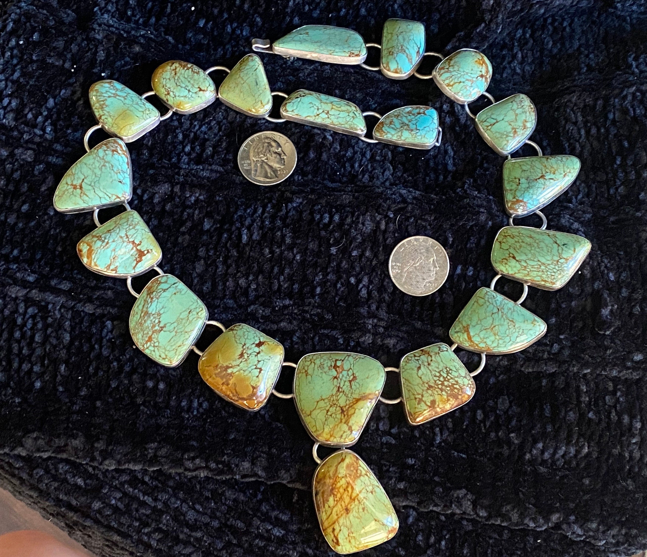 274 Grams Nugget Turquoise Vintage Native American Navajo Necklace 274 Grams Nugget Turquoise Vintage Native American Navajo Necklace