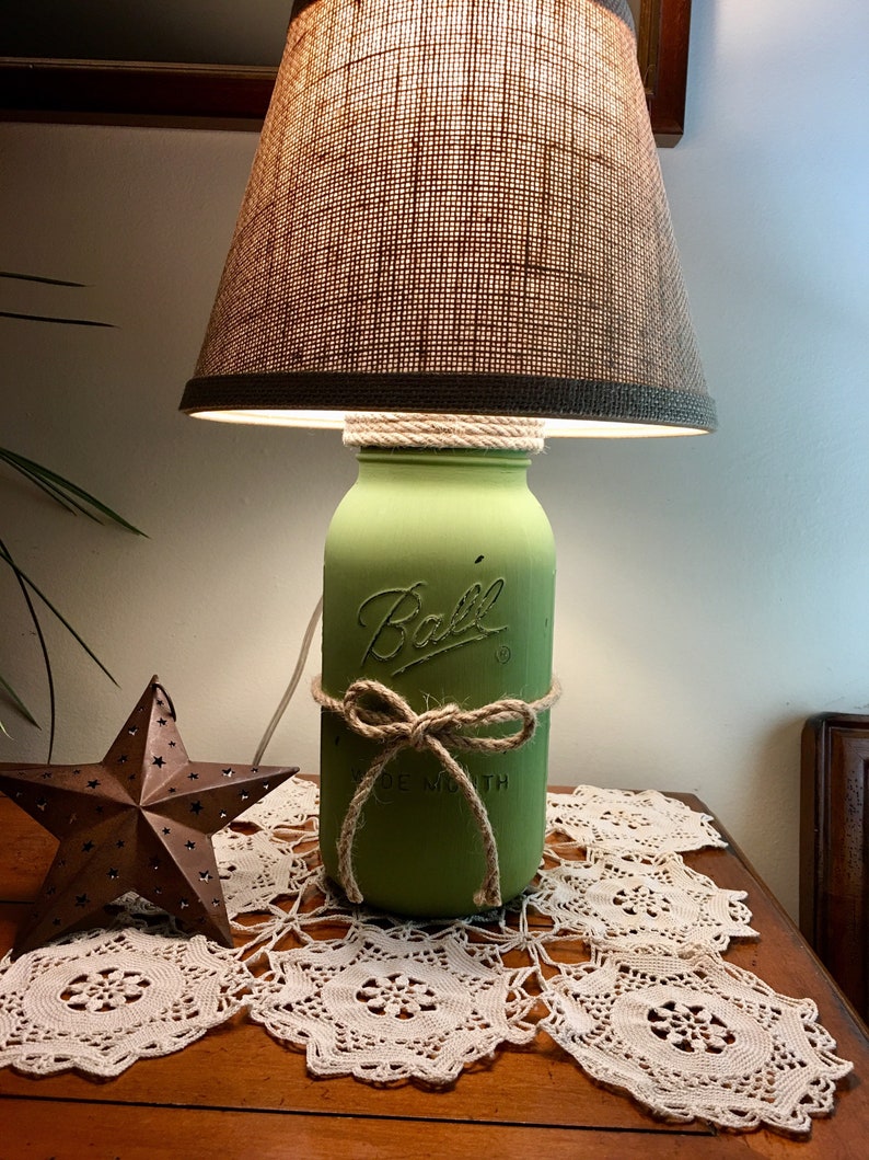 Mason Jar Lamp Table Lamp Country Rustic Primitive House Etsy