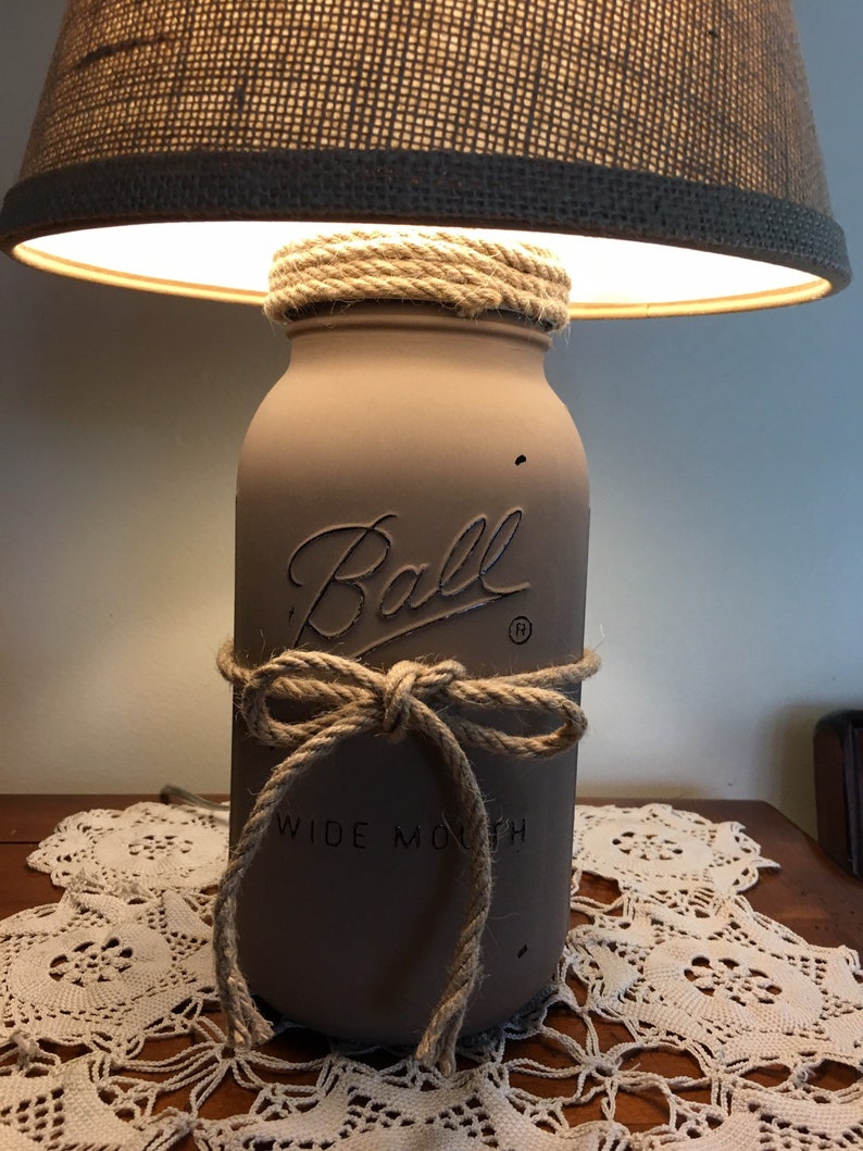 Mason Jar Lamp Table Lamp Country Rustic Lamp Farmhouse Etsy