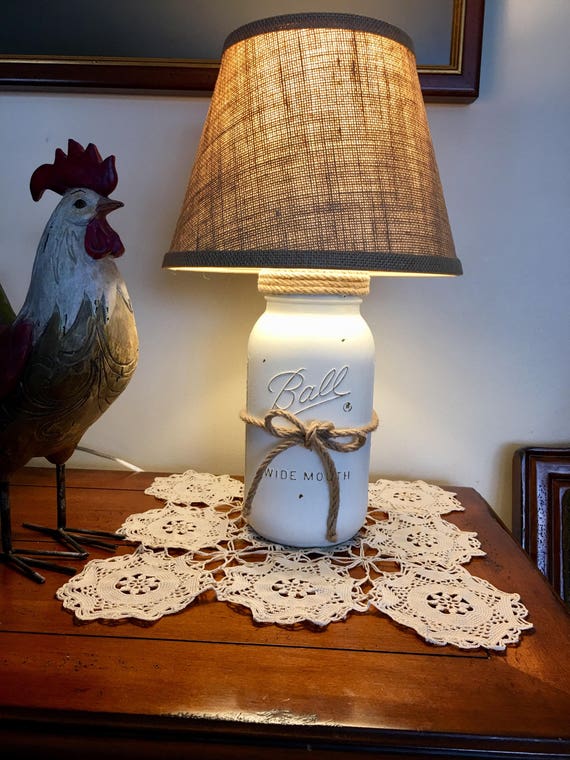 Mason Jar Lamp Table Country Rustic Farmhouse Mason Jar Lamp Table Country, Farmhouse Style Lamps