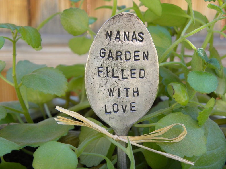 hippie garden art re purposed flatware PEACE sign fingers fork 1960s gardener decor funny gift garden marker plant decorations