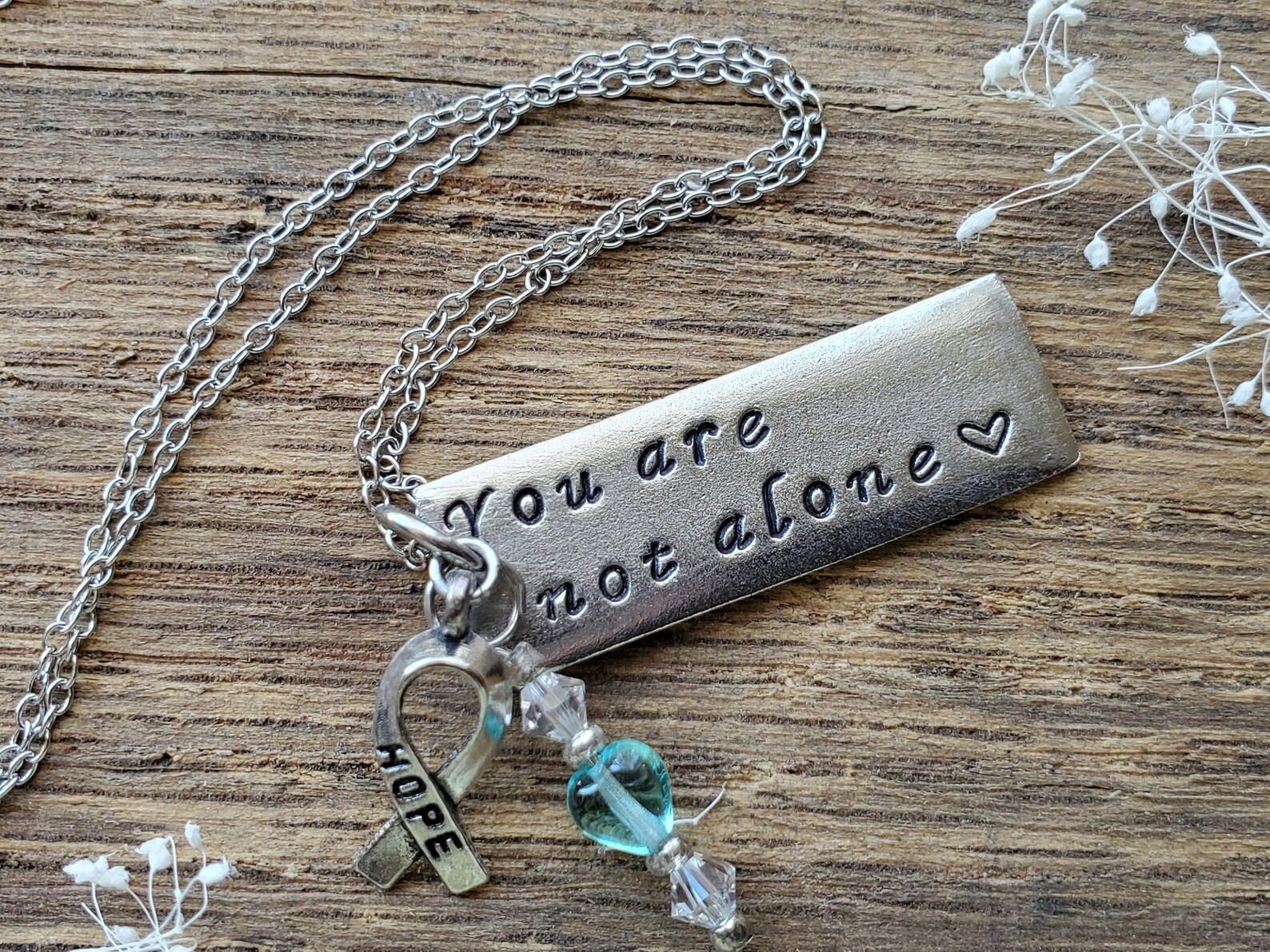You are not alone necklace hope depression chronic | Etsy