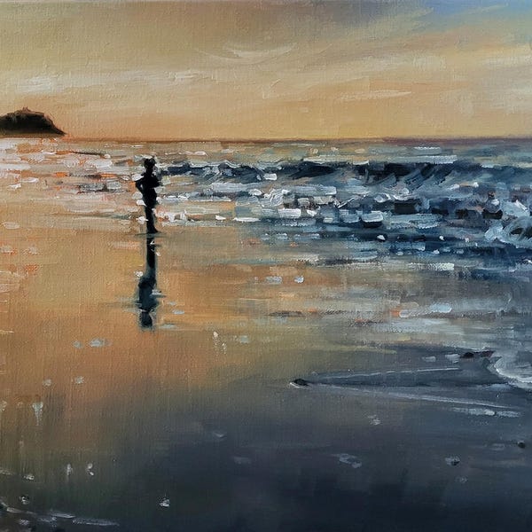 Whidbey Island Seascape Oil Painting, Pacific Northwest Beach Art