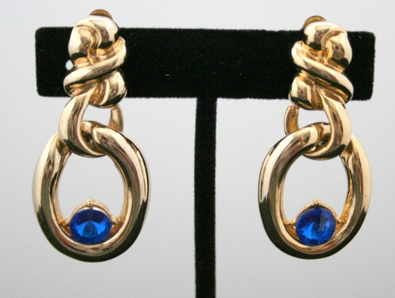 Green And Blue Stone Clip Earrings main image 0