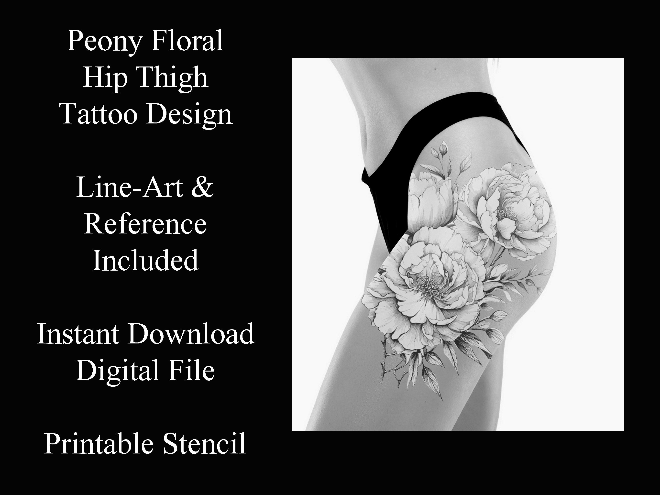 Floral Hip Tattoo Design - Etsy, image size:2700x2025