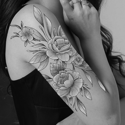Lily Sunflower Butterfly Tattoo Design: Line Art Reference (digital  Download) - Etsy