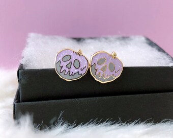 Purple Glitter Poison Apple Earrings | Evil Queen Earrings | Snow White Earrings | Wicked Earrings | Dainty Earrings | Halloween Earrings