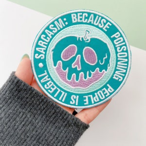Teal and Purple Poison Apple Patch | Sarcastic Funny Patch | The Evil Queen Inspired | Backpack Jean Rucksack Patch