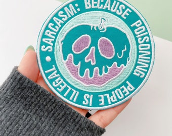 Teal and Purple Poison Apple Patch | Sarcastic Funny Patch | The Evil Queen Inspired | Backpack Jean Rucksack Patch