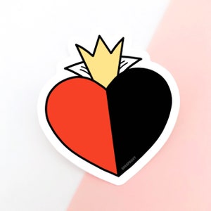 Queen of Hearts Villain Sticker | Sarcastic Funny Sticker Inspired | Durable and Waterproof Sticker | Off With Your Head