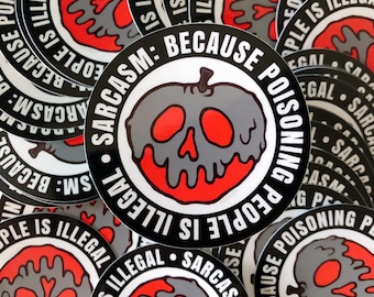 Red Poison Apple Sticker | Sarcastic Funny Sticker Inspired | Durable and Waterproof Sticker