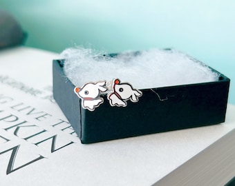 Zero Earrings Zero the Dog Earrings | Halloween Earrings | This is Halloween | Dainty Earrings | Geeky Earrings | Dog Lover Stud Earrings