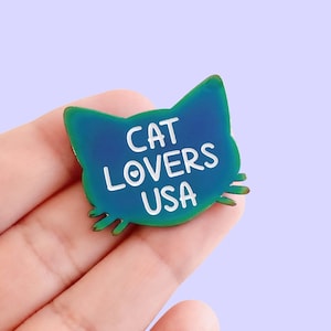 Cat Lover Pin | I Love Cats | Cat Mom Cat Dad Enamel Pin | Cat Lady Pin