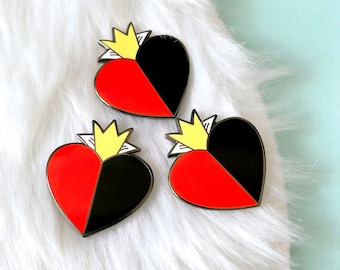 Queen of Hearts Enamel Pin | Off With Their Heads Pin | Fantasy Pins | Villain Enamel Pin | Painting the Roses Red Pin