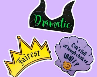 Pegatinas de villano / Pegatina de Maléfica / Pegatina de la Reina Malvada / Pegatina de Úrsula / Pegatina duradera e impermeable