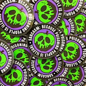 Purple Poison Apple Sticker | Sarcastic Funny Sticker | Durable and Waterproof Sticker
