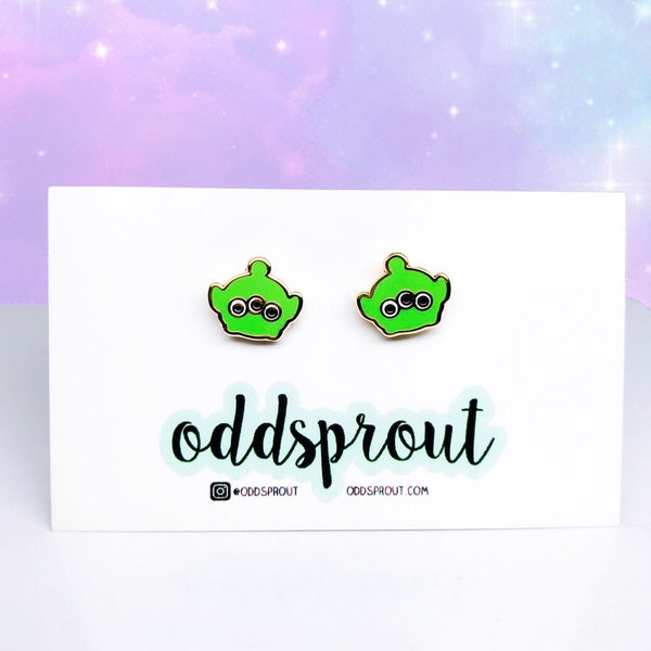Green Alien Earrings | Toy Movie Alien Earrings | Alien Stud Earrings | Dainty Earrings | Geeky Earrings | NICKEL FREE