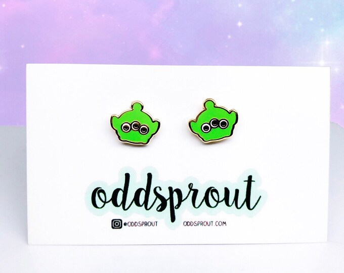 Green Alien Earrings | Toy Movie Alien Earrings | Alien Stud Earrings | Dainty Earrings | Geeky Earrings | NICKEL FREE