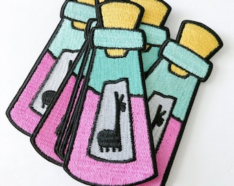 Lama Potion Patch | Pull The Lever Patch | Backpack Jean Patch | Iron on Patch