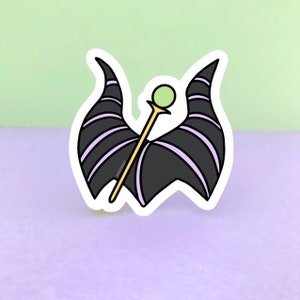 Maleficent and Staff Villain Sticker | Sarcastic Funny Sticker Inspired | Durable and Waterproof Sticker | Curse You