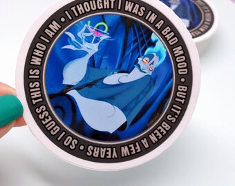 Villain Sticker | Sarcastic Funny Sticker | Durable and Waterproof Sticker | Grumpy Moody | God of the Underworld