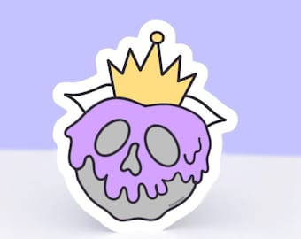Evil Queen Poison Apple Sticker | Sarcastic Funny Sticker Inspired | Durable and Waterproof Sticker