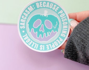 Teal Poison Apple Sticker | Sarcastic Funny Sticker | Durable and Waterproof Sticker