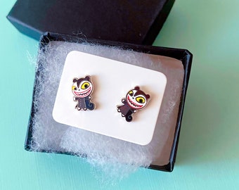 Scary Teddy Earrings | Halloween Earrings | This is Halloween | Dainty Earrings | Skeleton Earrings | Nightmare Christmas Earrings
