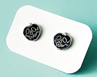 Black Poison Apple Earrings | Evil Queen Earrings | Snow White Earrings | Wicked Earrings | Dainty Halloween Earrings
