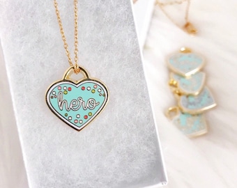 Pastel Hero Necklace | Heart Hero Necklace | Heart Necklace for Her | Food Jewelry | Cookie Shaped Necklace | Gift for Her