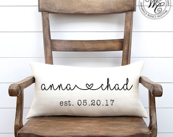 Personalized Couples Pillow: Wedding, Engagement, Newlywed Gift